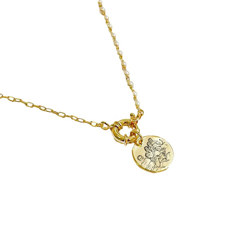 Colar Venice + Medalha P- banho ouro 18k