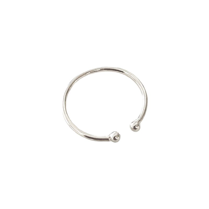 Anel Liso Ajustável- banho prata