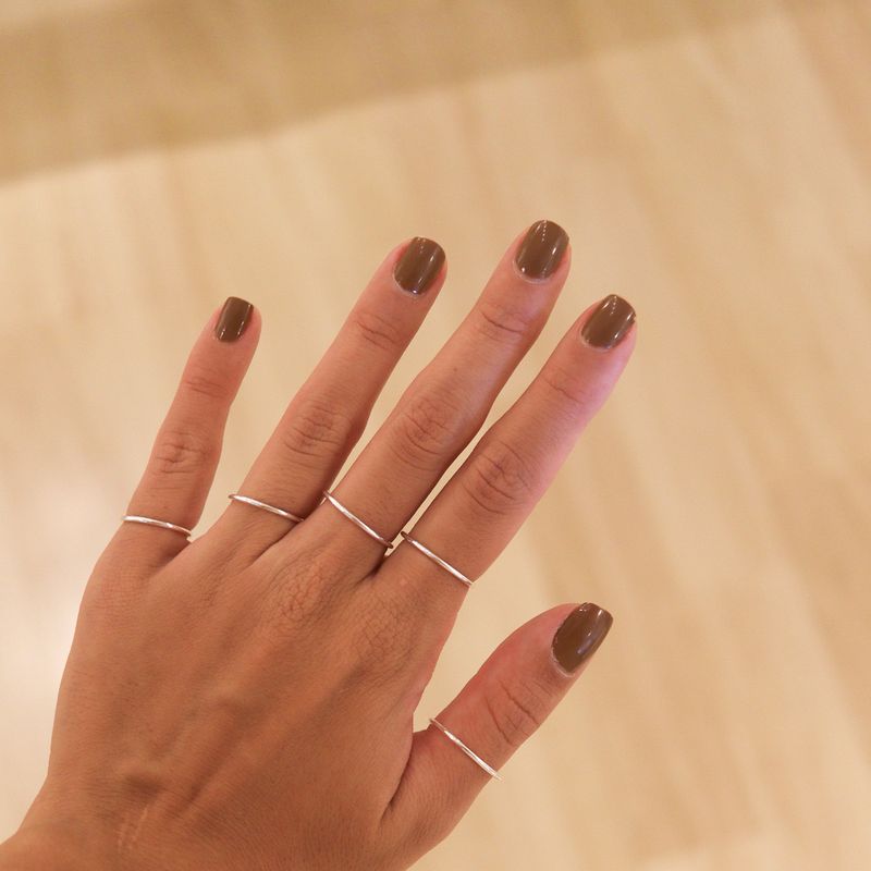 Anel Liso Ajustável- banho prata