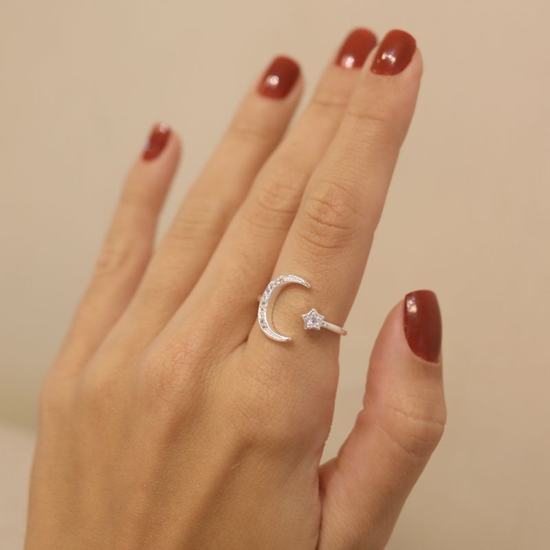 Anel Hera Ajustável- banho prata