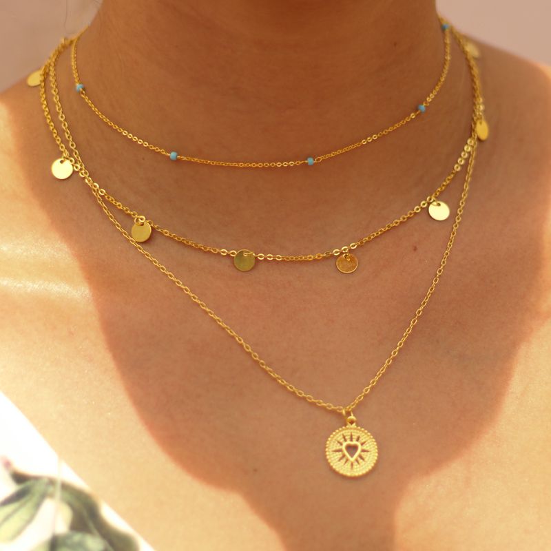 Choker Medalhas- banho ouro 18k
