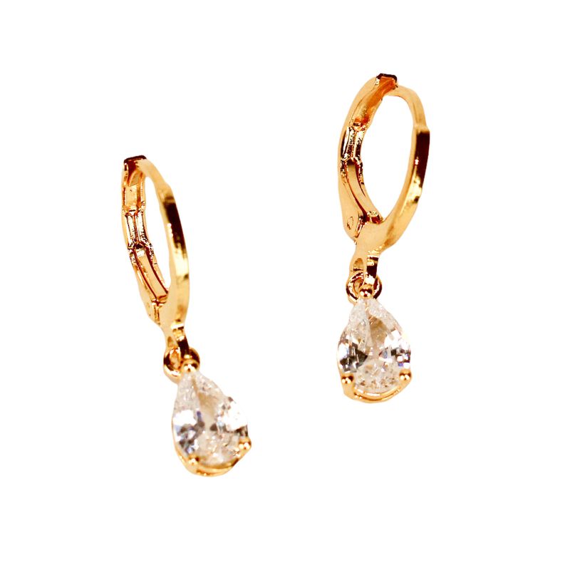 Argola Cristal- banho de ouro 18k