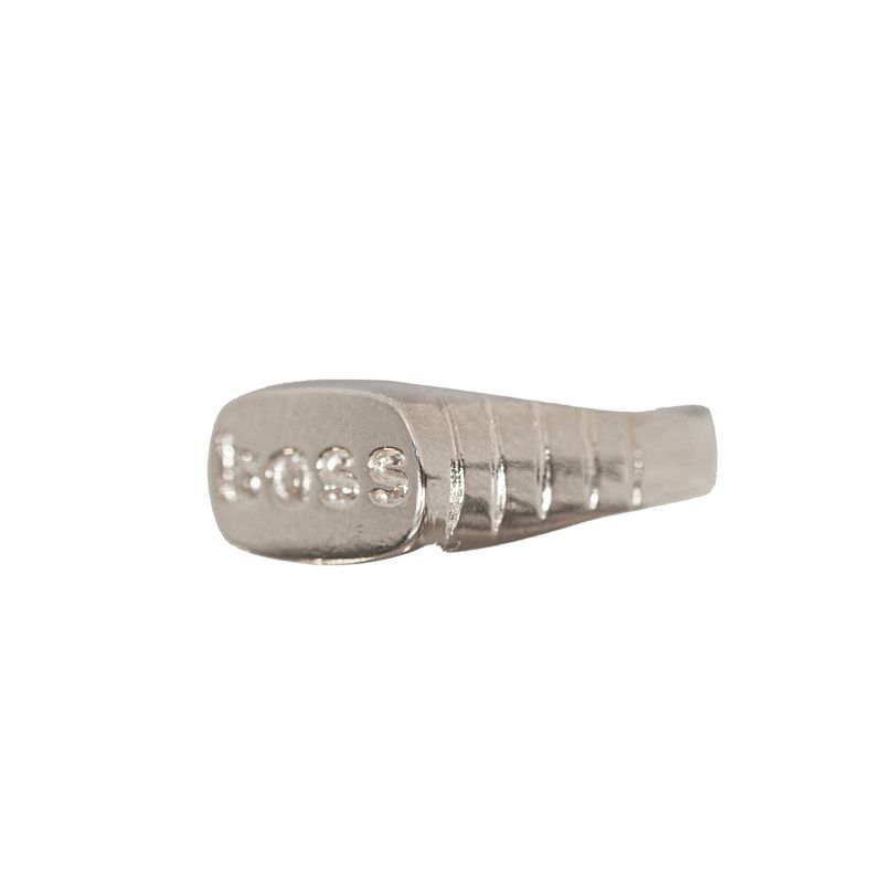 Anel Dedinho Boss Ajustável- banho prata