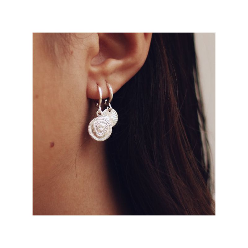 Brinco Argola Lion- banho prata