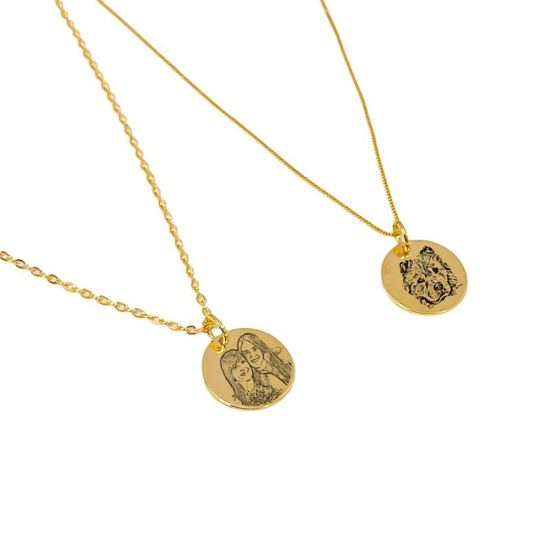 Colar Medalha P - banho ouro 18k (leia a descrição)