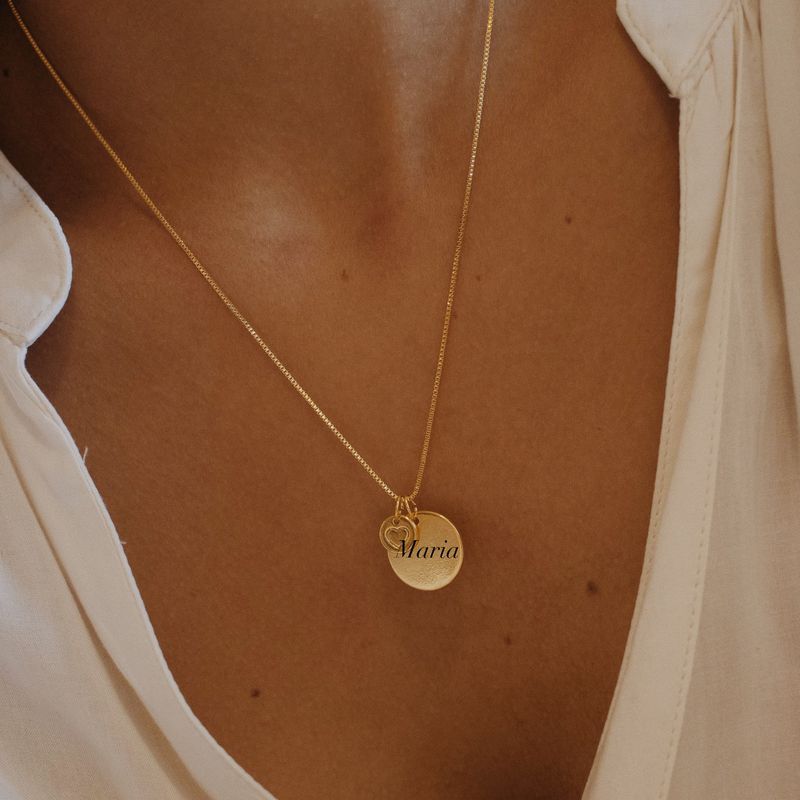 Colar Amore Medalha P- banho ouro 18k