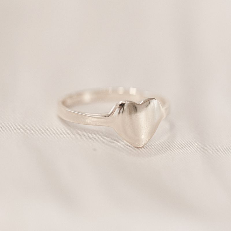  Anel Coração - banho prata
