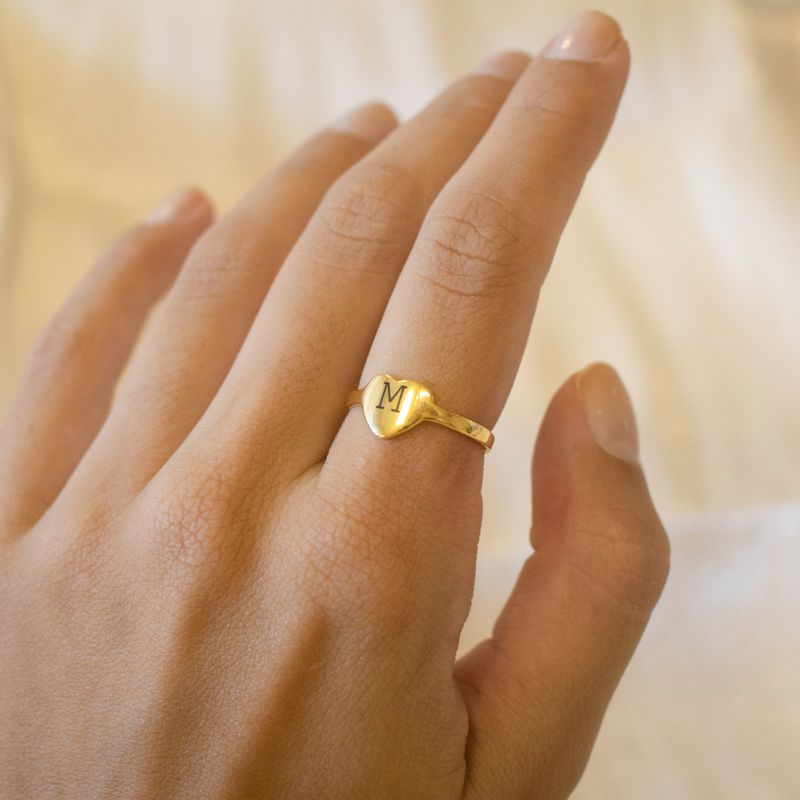  Anel Coração - banho prata