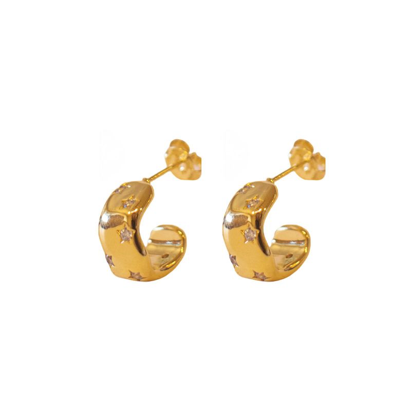 Argola Luna- banho ouro 18k