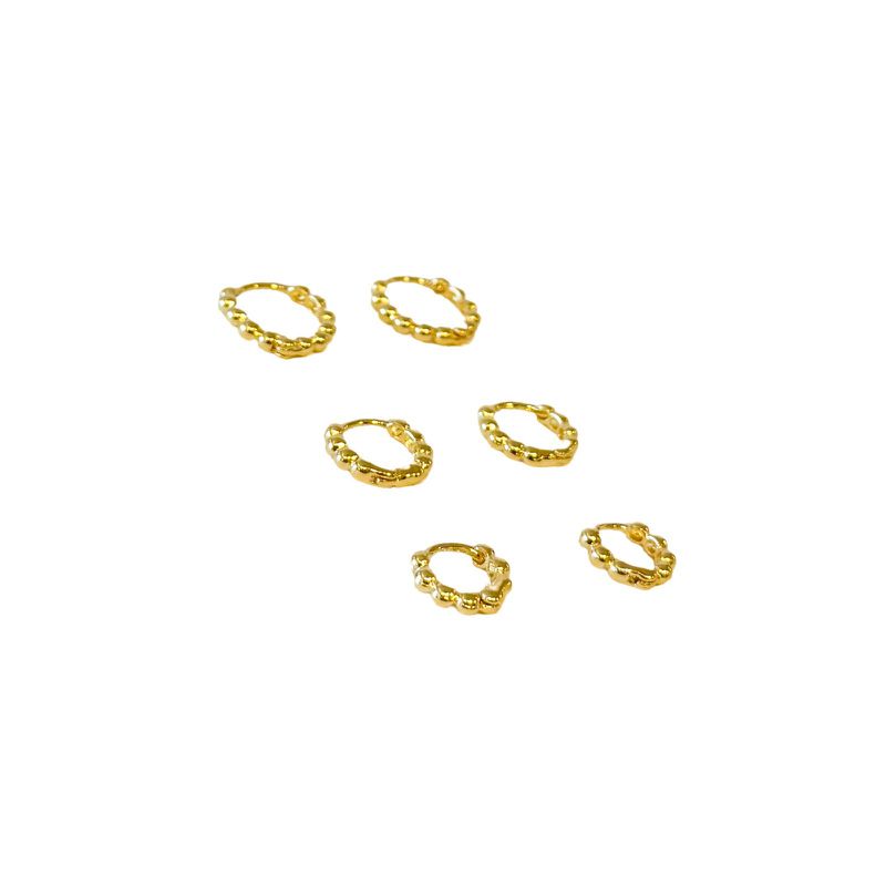 Trio de Argolas Vic- banho ouro 18k