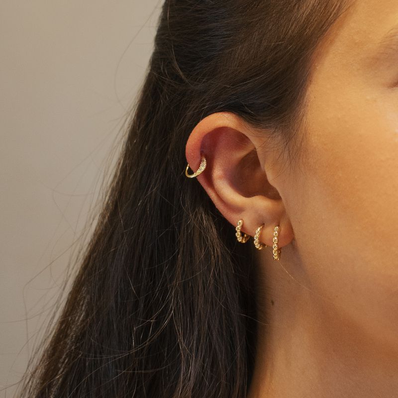 Trio de Argolas Vic- banho ouro 18k