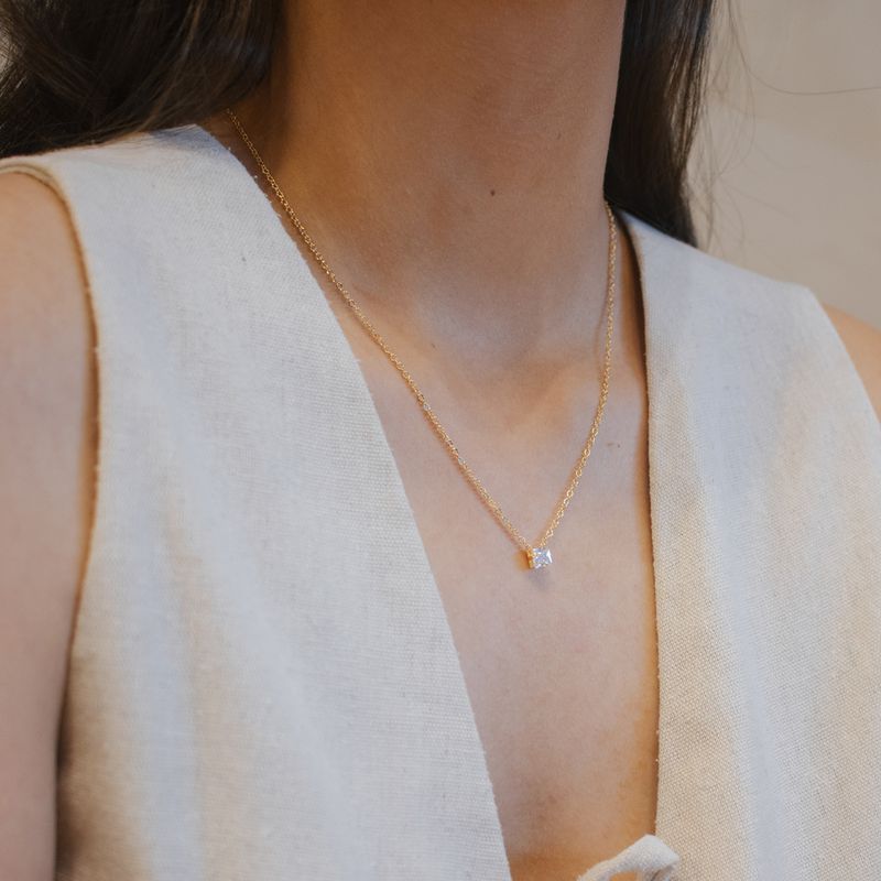 Colar Luz- banho prata