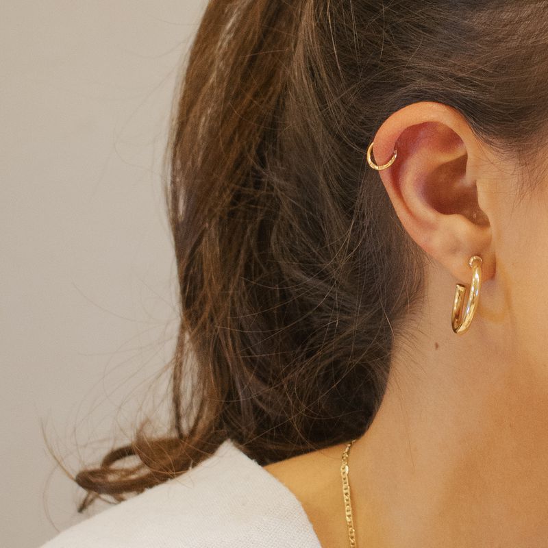 Argola Lumi- banho ouro 18k