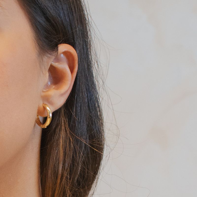 Argola Bia- banho ouro 18k