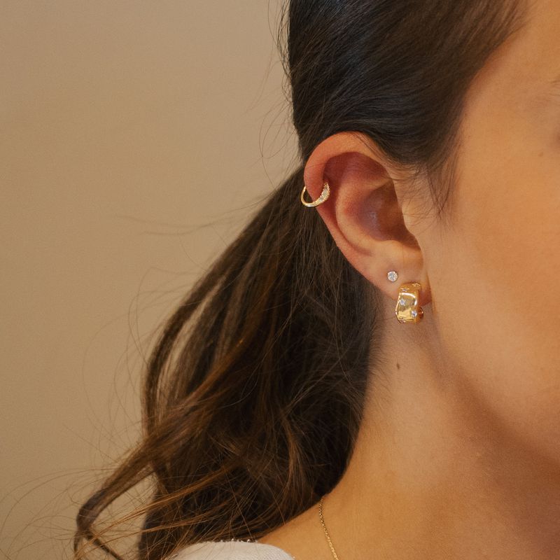 Argola Luna- banho ouro 18k