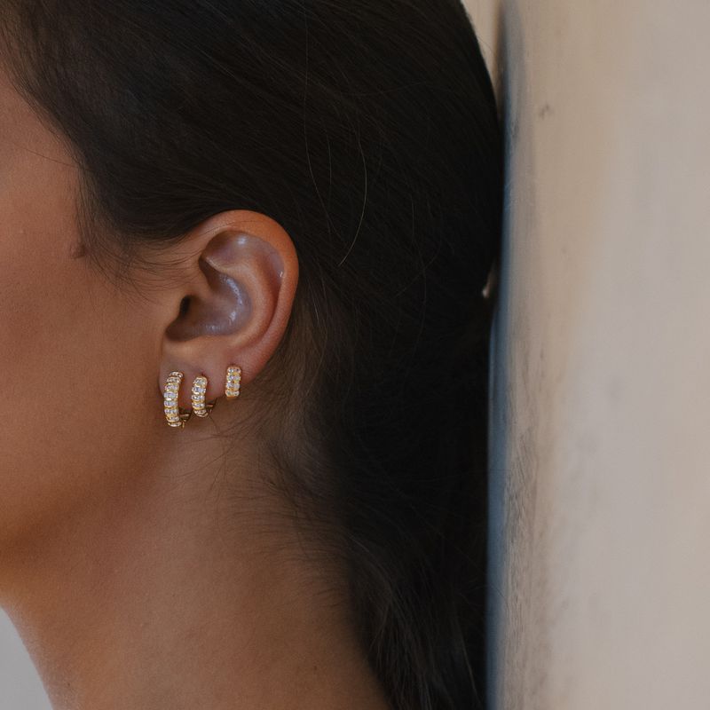 Trio de Argolas Alice- banho ouro 18k