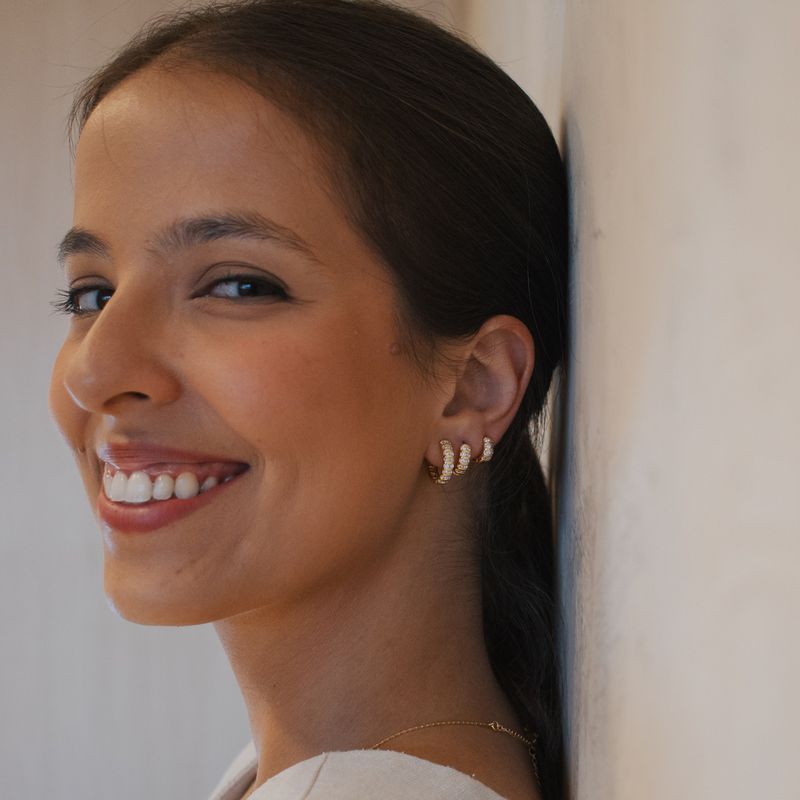 Trio de Argolas Alice- banho ouro 18k