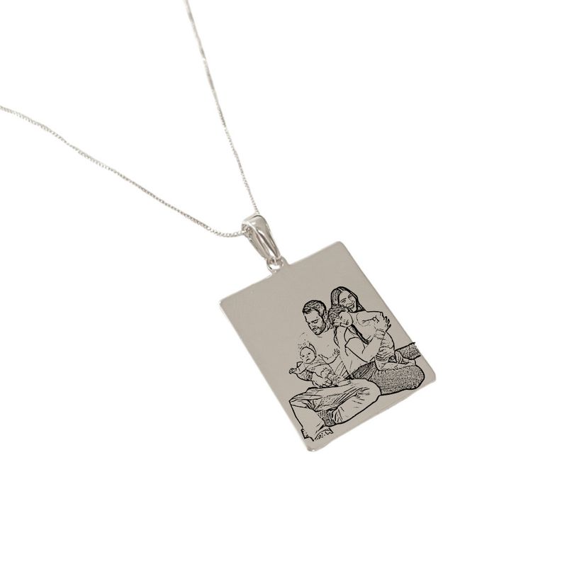 Colar Placa G- banho prata (leia a descrição)