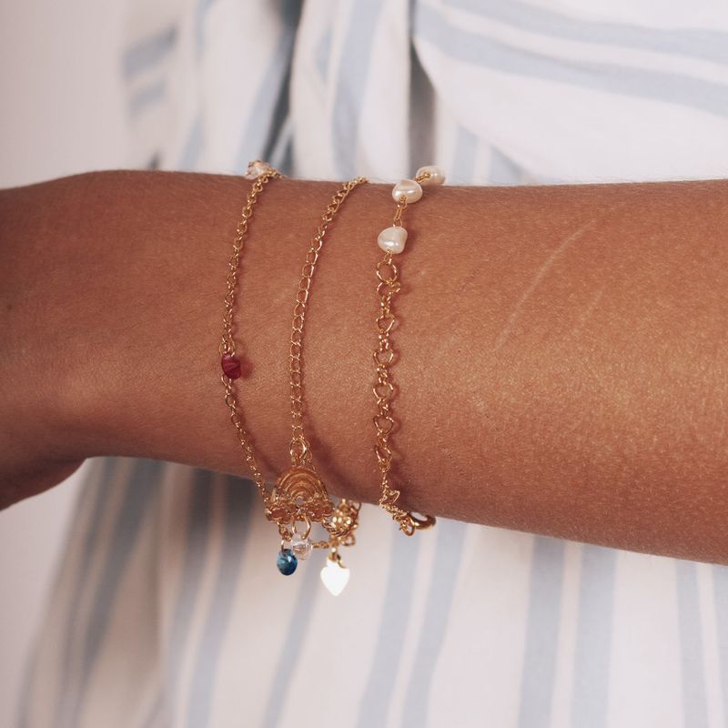 Pulseira Color Infantil- banho ouro 18k