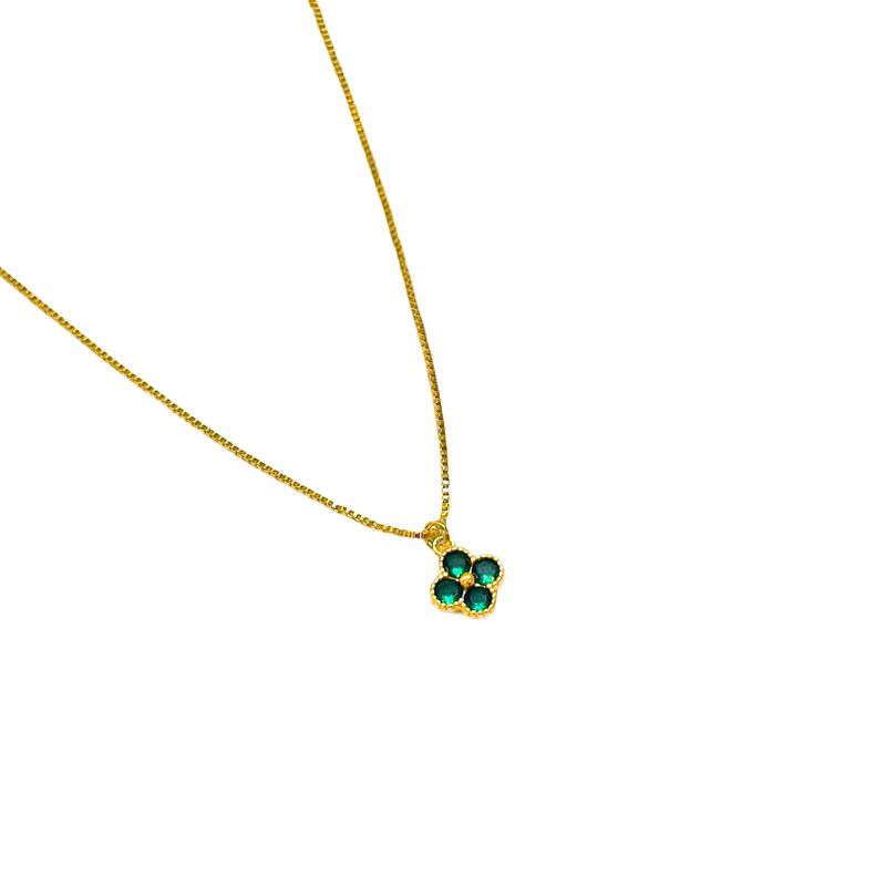 Colar Mini Trevo- banho ouro 18k