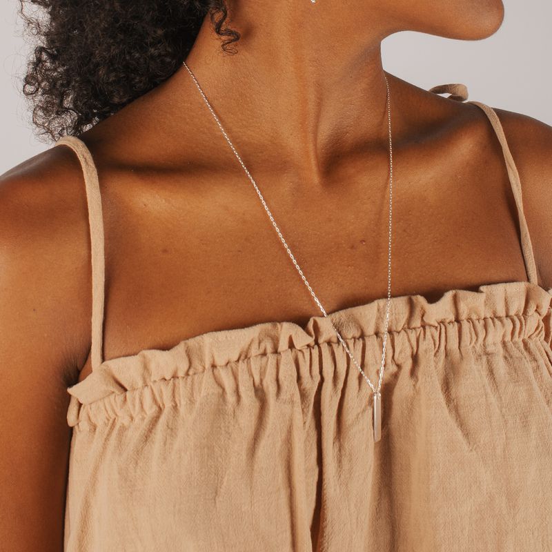 Colar Catarina- banho prata