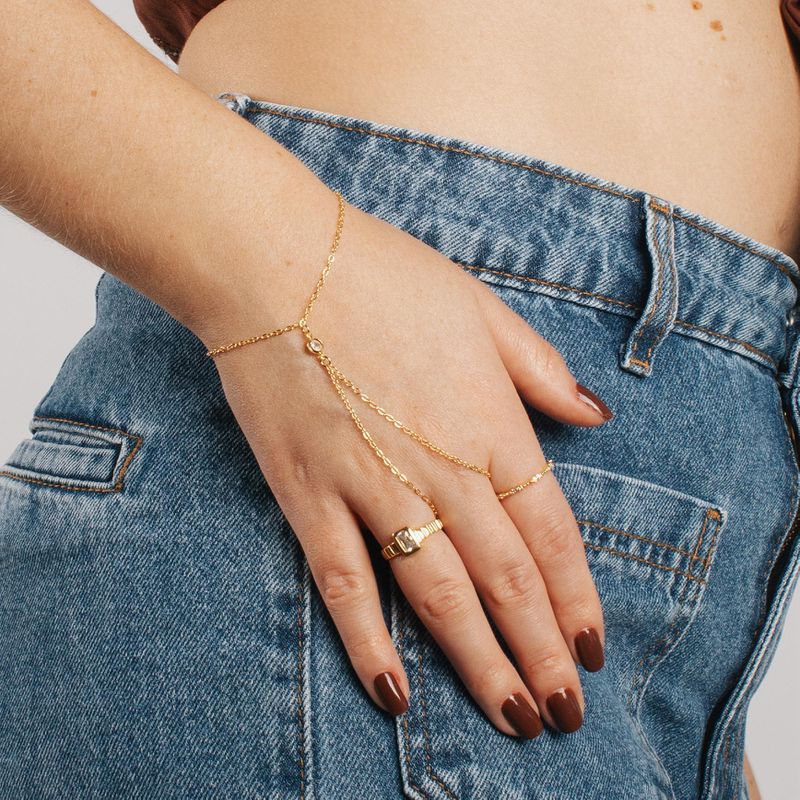 Handchain Basic- banho ouro 18k