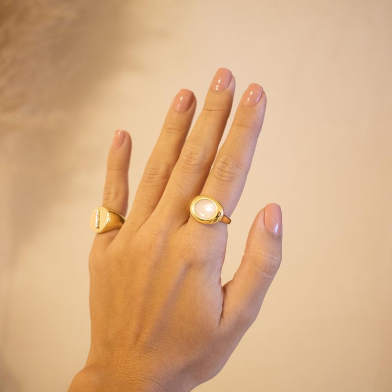 Anel Organic Ajustável- banho ouro 18k