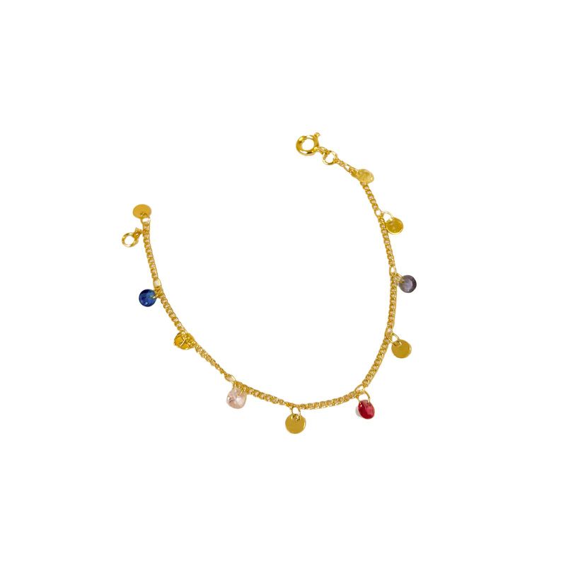 Pulseira Color Infantil- banho ouro 18k