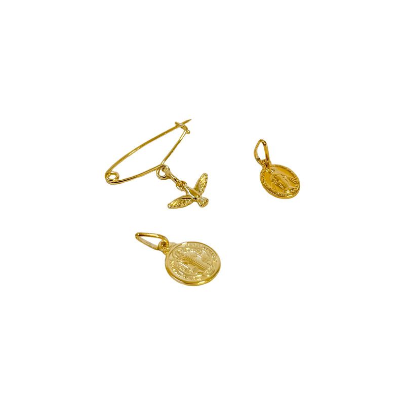 Alfinete Batizado- banho ouro 18k