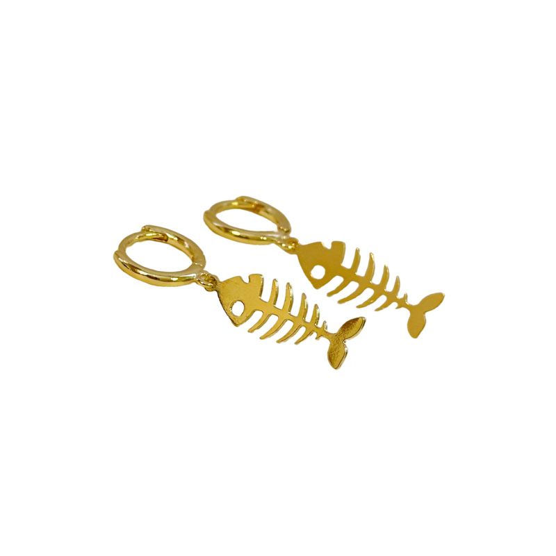 Argola Peixe- banho ouro 18k