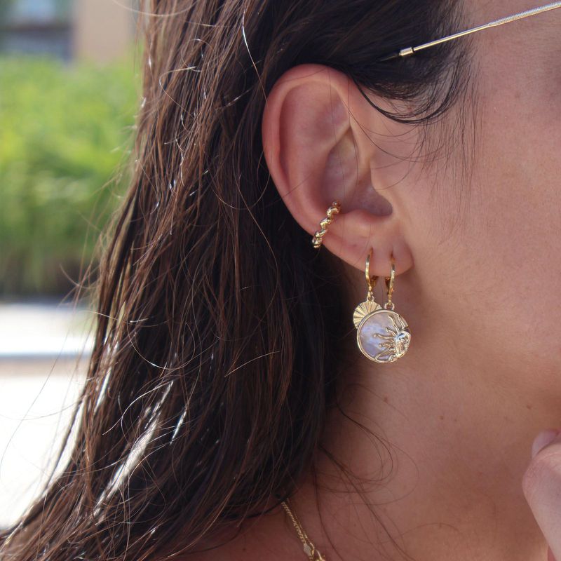 Argola Raios de Sol - banho ouro 18k