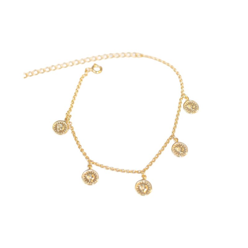 Pulseira Medalhas- banho ouro 18k