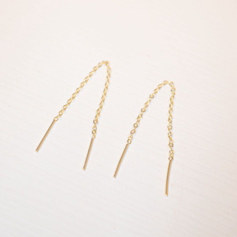 Brinco Fio Palito- banho ouro 18k