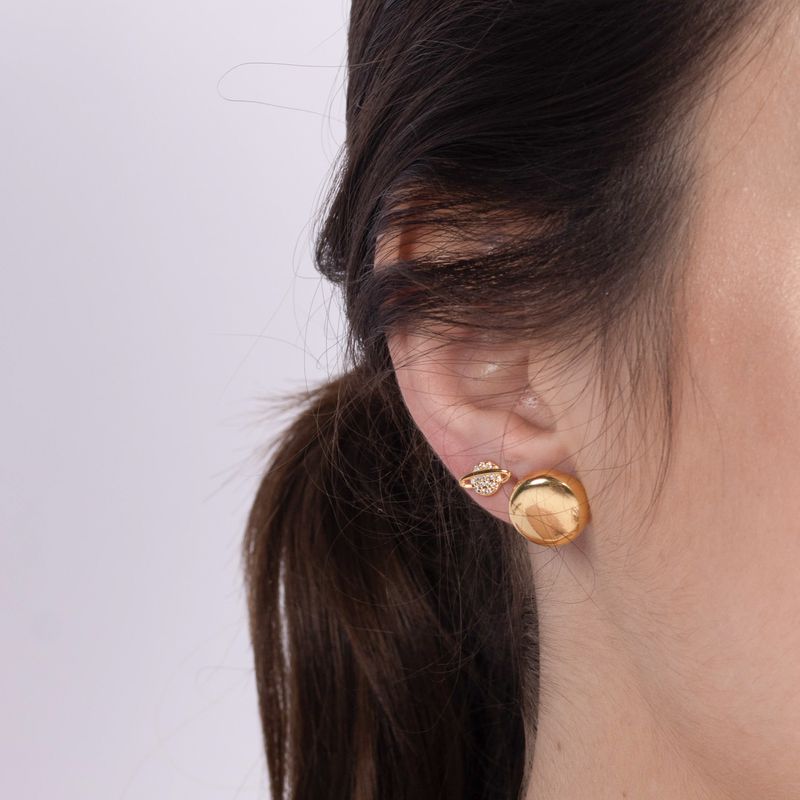 Mini Brinco Galaxy- banho prata