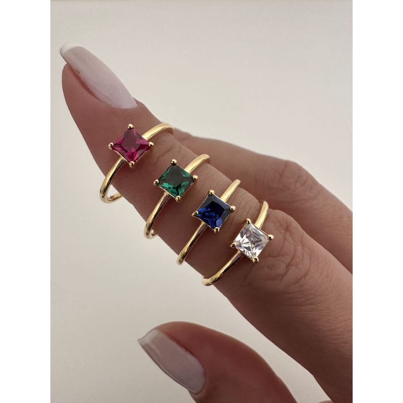 Anel Colors Aro Liso Em Ouro 18k 