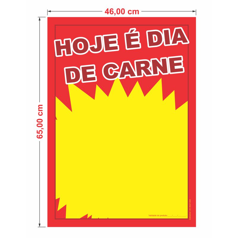 Cartaz hoje é dia de carne 46x65cm