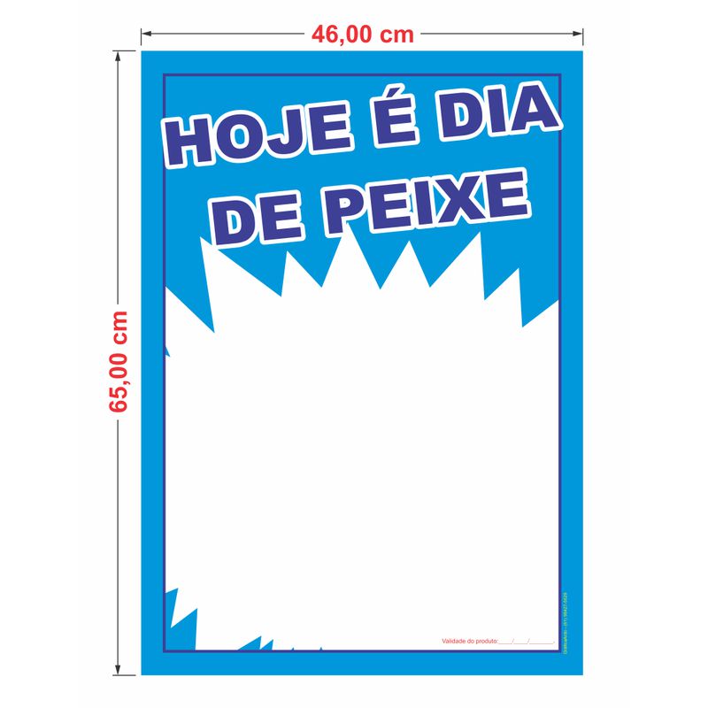 Cartaz hoje é dia de peixe 46x65cm