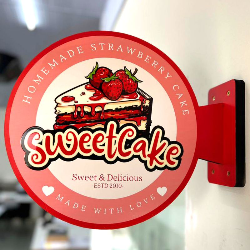 PLACA PARA LOJA TOTEN REDONDO PVC 35X35CM