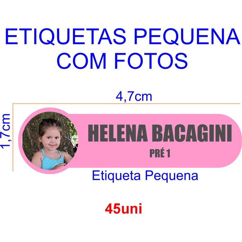 Etiquetas pequenas com Foto