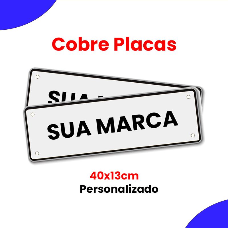 Cobre Placa Pvc Carro Personalizado Veículo 40x13cm