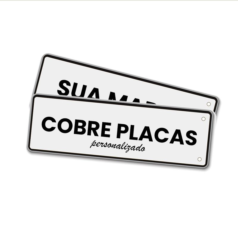 Cobre Placa Pvc Carro Personalizado Veículo 40x13cm