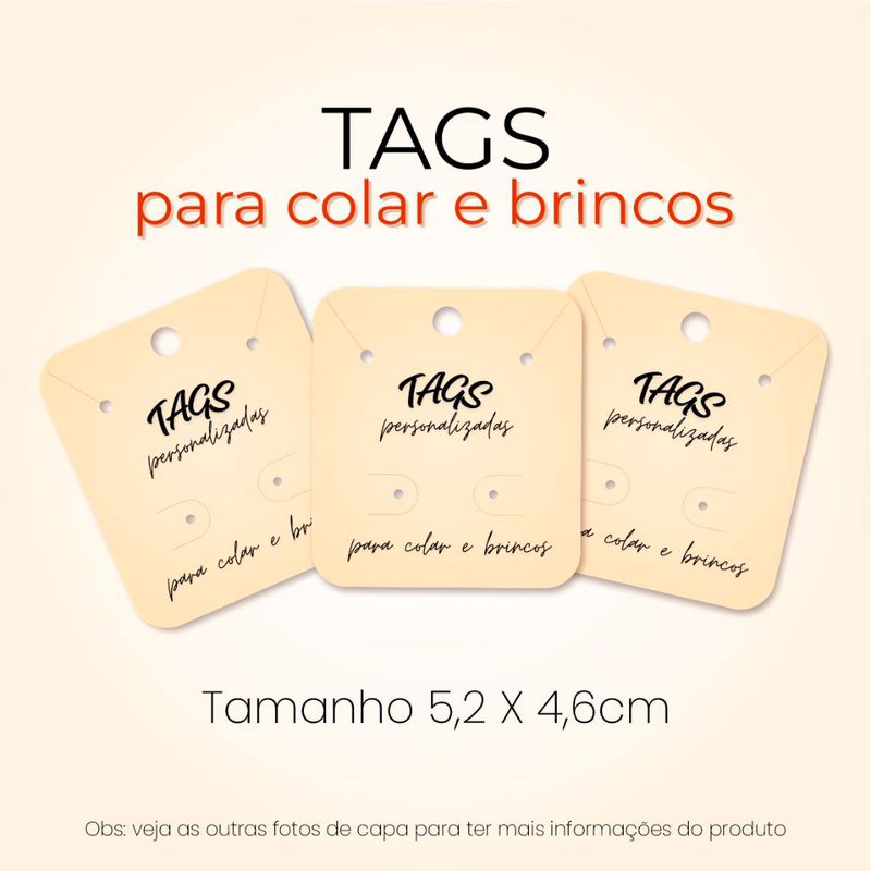 TAG PARA COLAR E BRINCOS (BOX MINI) PERSONALIZADA - 5,2 X 4,6 - 48un - Frente