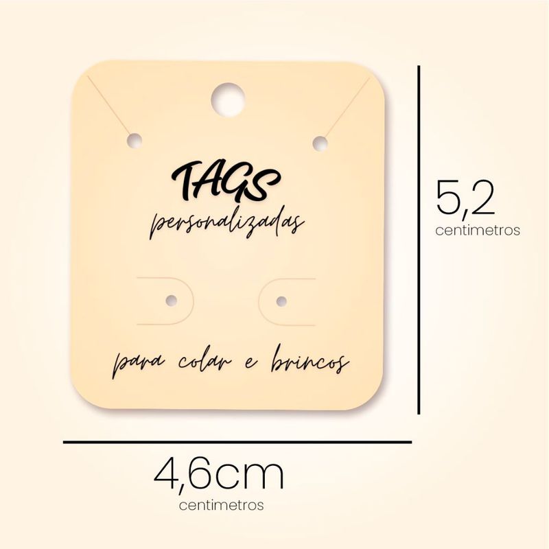 TAG PARA COLAR E BRINCOS (BOX MINI) PERSONALIZADA - 5,2 X 4,6 - 48un - Frente