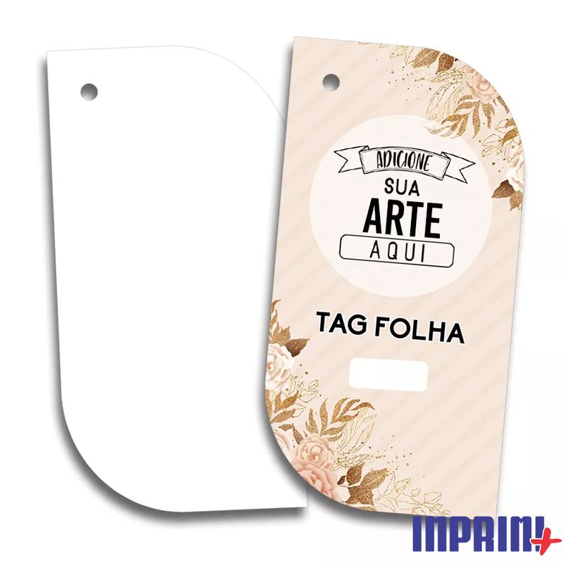 TAG ROUPA FOLHA PERSONALIZADO - Couché 300g Impressão Frente
