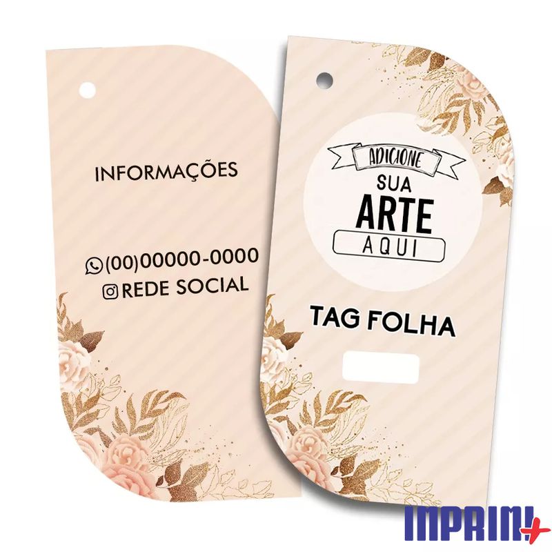 TAG ROUPA FOLHA PERSONALIZADO - Couché 300g Impressão Frente e Verso