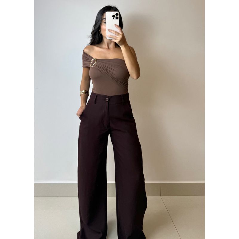 CALÇA WIDE LEG CAFÉ