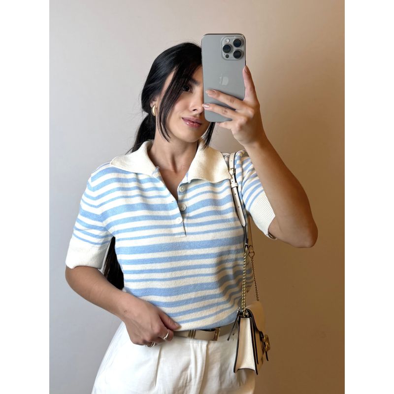 BLUSA TRICO MODAL GOLA POLO