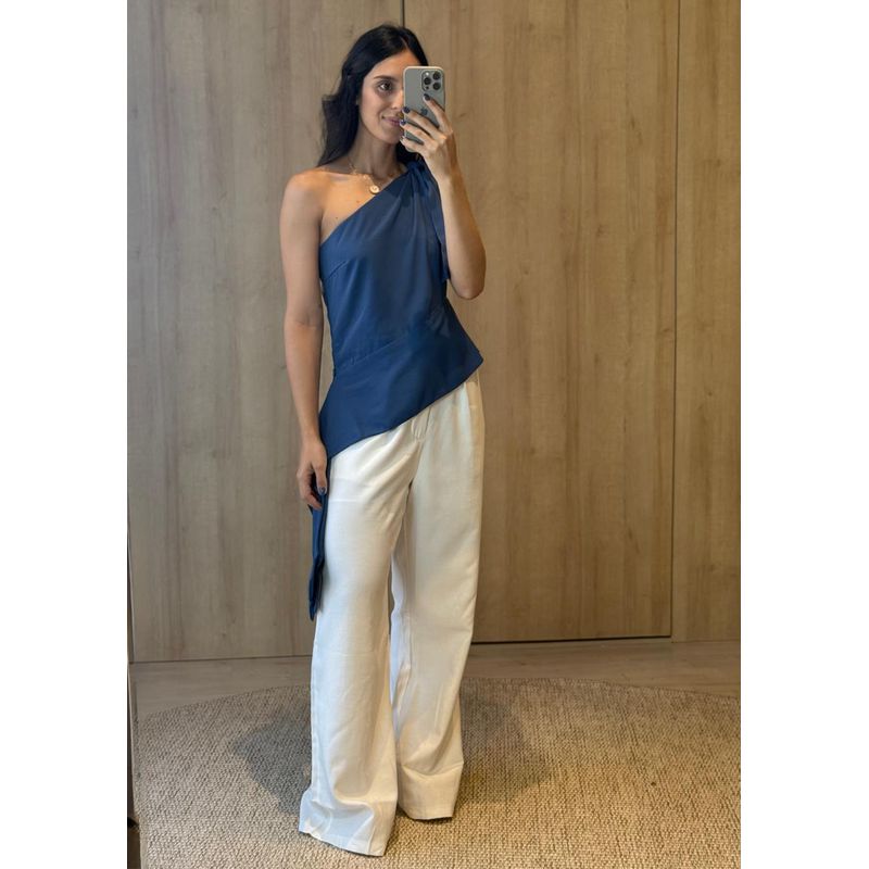 BLUSA NULA MANGA AZUL