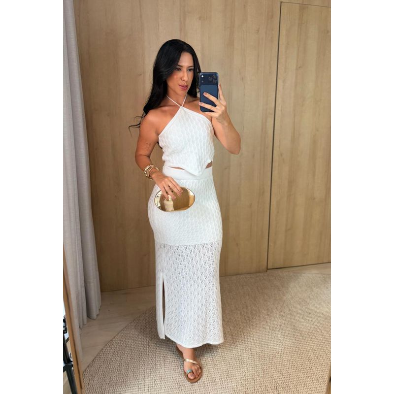 CONJUNTO TRICOT MODAL BRANCO