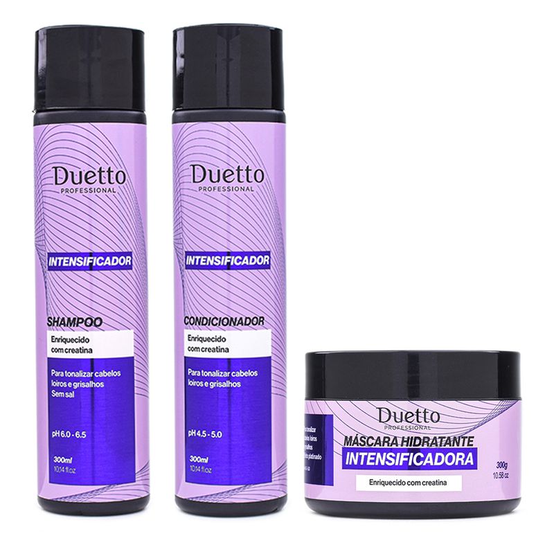 Kit Home Care Intensificador Cabelos Loiros E Grisalhos Duetto 